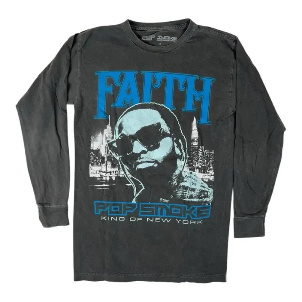 Pop Smoke Long Sleeve Rap Faith “King Of New York”