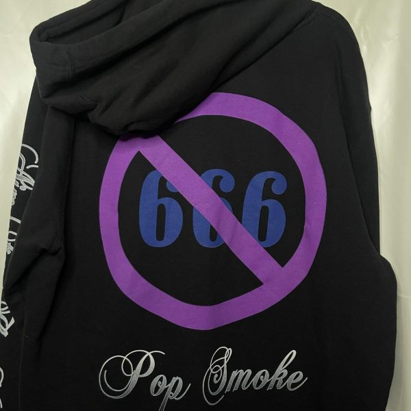 Pop Smoke Men's Black and Blue Hoodie