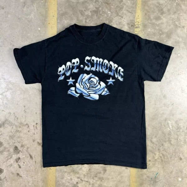 Pop Smoke chrome flower rose T-Shirt