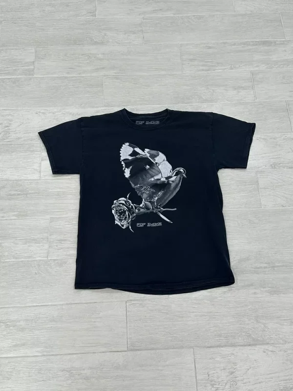 Pop Smoke Dove Rose Graphic T-Shirt