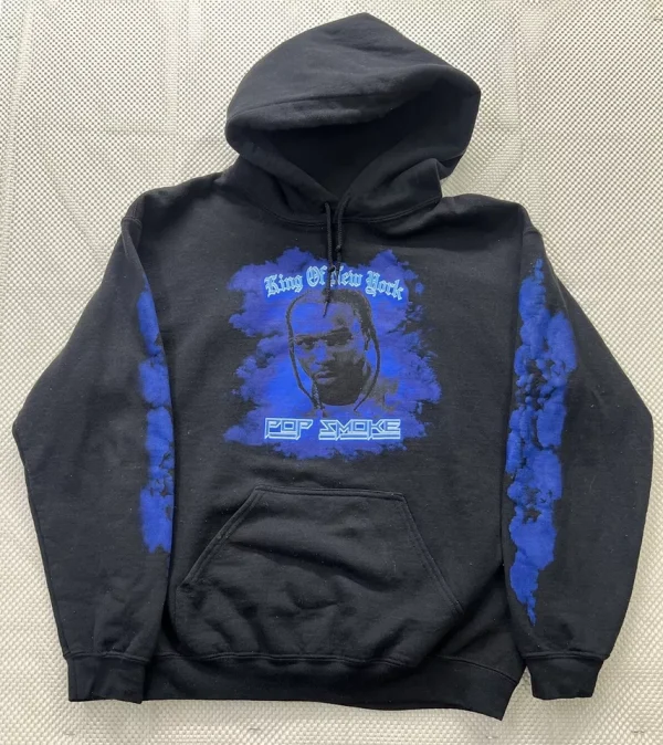 Pop Smoke Black and blue Hoodie